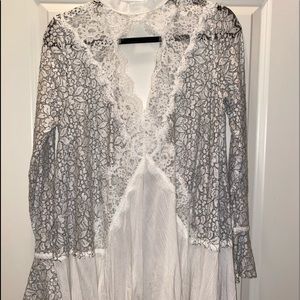Free People Secret Origins Pieced Lace Tunic
